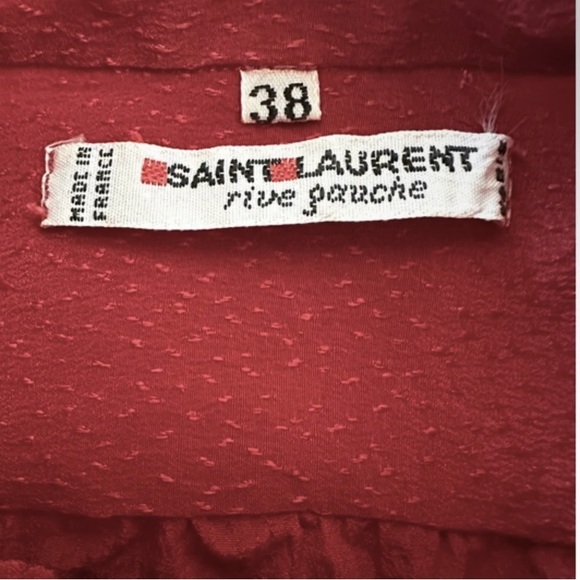 Saint Laurent Rive Gauche Vintage Red Silk Blouse - MSRP $995 - Picture 7 of 8